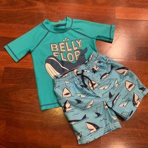 Boys Swimsuit Shorts and Rashguard Shirt